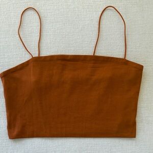SHEIN Rust Brown Spaghetti Strap Crop top